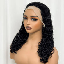 Double Drawn 250% Density Ombre 18 Inches Water Wave Curly Human Hair Wigs 13x4 Transparent Lace Frontal Hair Wig for Women