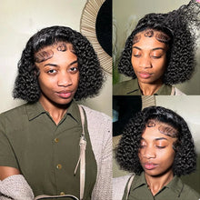 13X4 Brazilian Kinky Curly BoB Lace Frontal Wigs For Women Glueless 180 Density Preplucked 100% Human Hair Wig Deep Curls Wig