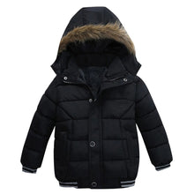 2025 Winter Children Warm Clothing Boys Down Jacket Baby Polyester Fiber Hooded Coat Thicken Outerwear Kids Solid Color Parka