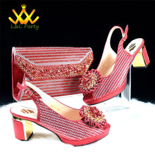 2025 Special New Arrivals Italian Women Shoes and Bag to Match in Green Color with Platform Shinning Crystal Sandal for Wedding