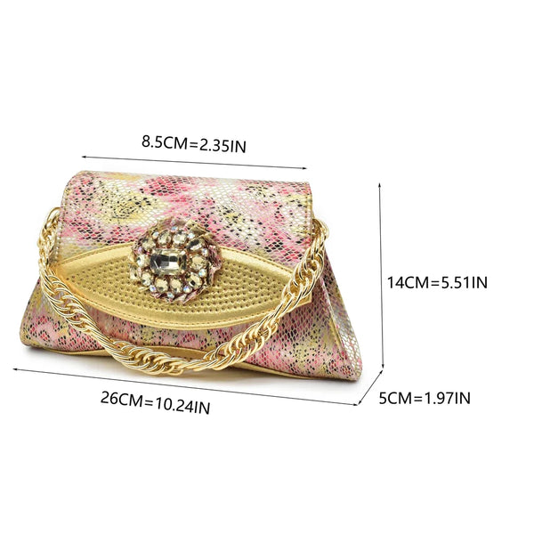 Italian Shoes and Bags Matching Set Decorated with Rhinestone Nigerian Heel Party for Women African Wedding Shoes with Bag
