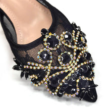 Venus Chan Nigerian Elegant Lace Net Style Green Crystal Low Heel Shoes And Three-Dimensional Mini Bag Commuter Women's Shoes