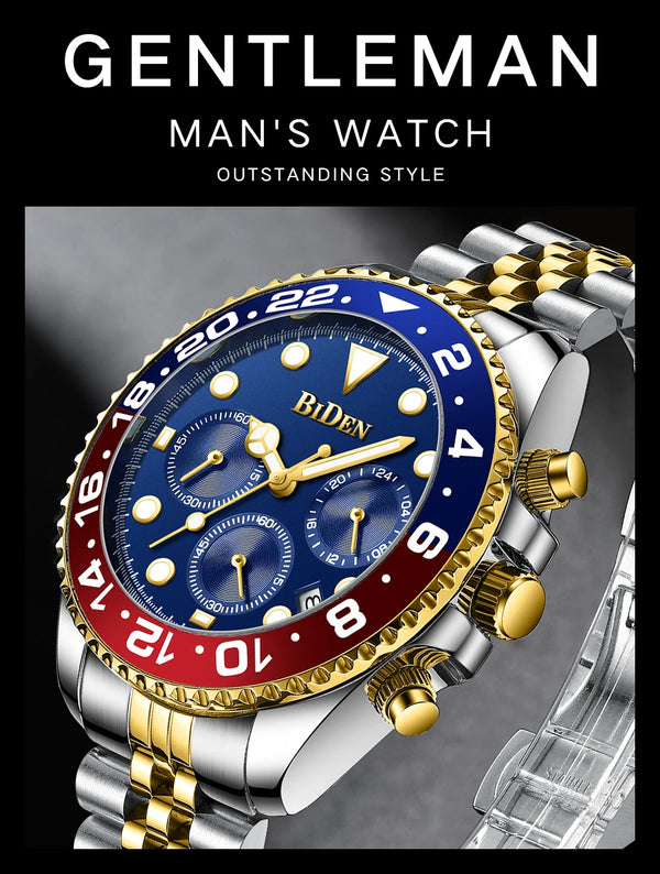 Men's Multi functional Waterproof Quartz Watch