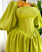 CM.YAYA Women Long Lantern Sleeve Square Collar Big Swing Long Maxi Dress 2024 Fall Birthday Sexy Party Evening Dresses Vestidos