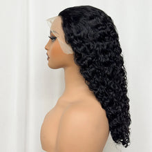 Double Drawn 250% Density Ombre 18 Inches Water Wave Curly Human Hair Wigs 13x4 Transparent Lace Frontal Hair Wig for Women