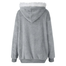 Women's Winter Fashionable Hooded Fleece Solid Color Jacket