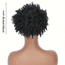 Short Kinky Curly Headband Wig Afro Puff Curly Headband Wig with Bangs for Women Natural Ombre Blonde Synthetic Turban Wrap Wig