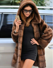Women's Luxury Hooded Faux Fur Mid-length Jacket