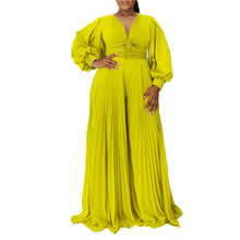 Autumn Dashiki African Clothes for Women African Long Sleeve V-neck Polyester Long Jumpsuit Outfits Elegant African Clothing 3XL