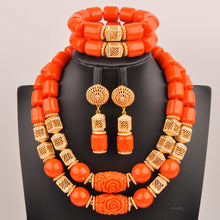 artifical coral beads nigerian jewelry sets for woman weddings