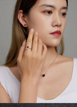 WOSTU Classic 100% 925 Sterling Silver Devil Heart Ear Studs Earrings Exquisite Black Zircon Earrings Fine Anniversary Jewelry