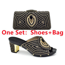 Italian Ladies Shoes and Bags To Match Set Decorated with Rhinestone Plus Size Shoes Women Heel Women Shoes and Bag Set In Italy