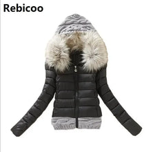 Women's Fashionable Big Fur Collar Hooded Jacket