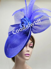 Navy Mesh Fascinator Wedding Women Hat Ladies Royal Ascot Headpiece For Festival Party Pillbox Cap Flower Headwear Church Event