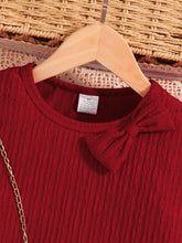 Girl's Autumn New Dress Casual Cute Red Knitted Dress Knee length Skirt Thin Breathable