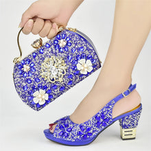 Italian Shoes and Bags Matching Set with Rhinestone Plus Size Shoes Luxury Italian Shoe and Bag Set 2025 Wedding Shoes Bride