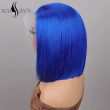 Brazilian Hair Straight Navy Blue Bob Human Hair Wig 180 Density 13x4 HD Lace Frontal Wigs