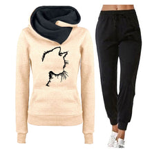 Womens Print Hooded Jogging Pants Sets