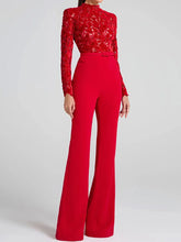 2025 Sashes Patchwork Fashion Jumpsuits, Women Spring Autumn Hollow Out Chic Playsuits, New Long Sleeve Simple Ladies Bodysuits