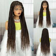 Synthetic Braided Wig Synthetic Hair Lace Front Wigs Box Braided Wigs for Black Women 36 Inches Micro Braids Wigs with Baby Hair
