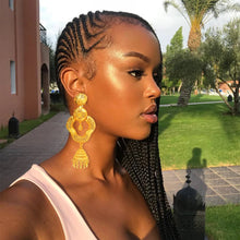 Bohemia Long Tassels Earrings African Dubai Gold Color Drop Earrings For Women Pendant Stud Earrings Wedding Jewellery Gifts