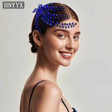 HNYYX Bridal Wedding Hair Accessories Red Rhinestone Headpieces Leaf Shaped Hair Vine Ladies Girls Holiday Tiara Gift A225