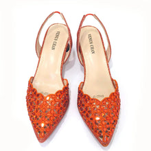 Women's Hollowed Out Embroidery Rhinestone Italian Design Shoes and Bags Set
