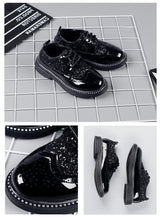 Boys Hollow Out silver Shoes Leather for Kids Party Wedding Dance Shoe Dress Toddler Fashion Children Shoes Flat Golden Autumn
