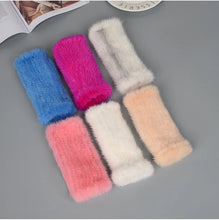2025 New Brand Style Top Quality Women's 100% Winter Warm Real Mink Fur Knitted Half Finger Gloves Girls Typing Mittens