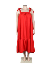 Wmstar Plus Size Dresses for Women New In Summer Clothes Slip Bow Big Hem Solid Elegant Maxi Dress Wholesale Dropshipping 2023