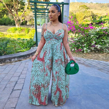 CM.YAYA Women Leopard Spaghetti Strap Loose Wide Leg Sleeveless Jumpsuit 2023 Summer Street Playsuit One Piece Suit Romper