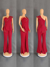 High Waist Strapless Jumpsuit Rivet Collar Lady Evening and Party Tube Top Jumpsuit for Women Elegant Sexy Birthday Jumpsuit