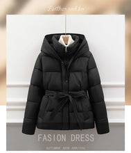 Women's Padded Cotton Thick Winter Coat with Hoodie