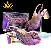 2025 Special New Arrivals Italian Women Shoes and Bag to Match in Green Color with Platform Shinning Crystal Sandal for Wedding