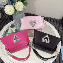 Fashion Heart Rhinestone Women Handbags Luxury Satin Evening Bags for Women Diamonds Designer Shoulder Bag Silk Wedding Clutch