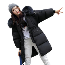 Women's Winter Down Faux Fur Thick Hooded Jacket