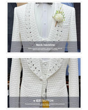 2025 Wedding Men Suits Tuxedos New Modern Crystal Suit Peaked Lapel Single Breasted Sparkly Diamond Men's Blazers Men Suits