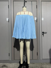Women's Sexy One Shoulder Pleated Chiffon Long Sleeve Shorts 2 Piece Fashion Loose Shawl Sleeves Elegant Female Beach Shorts Set