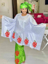 Shiny Bazin Riche Long Dresses For Ankara Women Daily Clothing Free Size 2024 Latest Free Size Bazin Riche Dashiki Robe Scarf