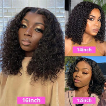 Vietnamese Super Double Drawn Water Wave Curly13x4 Frontal Bob Wig with 100%Human Hair Natural Black 210%Density For Black Women