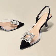 Spring and Autumn Fashion New Sexy Banquet Comfortable Crystal Transparent Solid Color Pointed Toe Women's High Heels