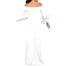 Elegant Sexy Side Slit Long Dress For Women Independent Stand Trade Clothing One-character Collar Leaf Sleeves Evening Dress