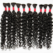 Deep Wave Human Braiding Hair 100% Unprocessed Human Hair Braiding Hair No Weft 16-28 Inch Curly Bulk Human Hair for Braiding