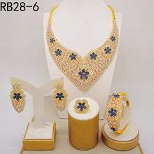 Dubai Gold Plated Jewelry Set Rhinestone Luxury Necklace Wedding Accessories Accessories