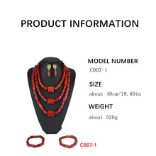 Latest Coral Jewelry Sets Nigerian Dubai Orange Necklace Sets of Beads African Bridal Jewelry Sets