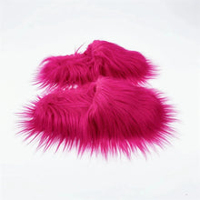 Faux Fur Slippers 2023 Women Winter Plush Warm Home Flat Slides Mongolian Wool Flip Flops Y2K Girls Furry Shoes Cute Slippers