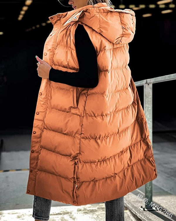 Women's Oversize Waistcoat Winter Hooded Quilted Vest