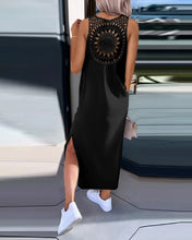 Sexy Backless Sleeveless Solid Midi Dress Women 2024 Summer Casual White Lace Long Dresses For Women Robe Femme