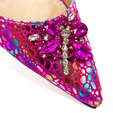 2025 New Yellow Color Thin Heels Pointed Toe Crystal Design Ladies Shoes Matching Bag Set For Women Weeding Party Pump