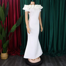 Plus Size Summer Sleeveless Dress Women Ruffle Pleated Off Shoulder Elegant Modis Ladies Dresses Slim Bodycon Ruffle Woman Dress